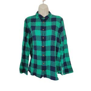 J. Crew Flannel Shirt - Navy & Green